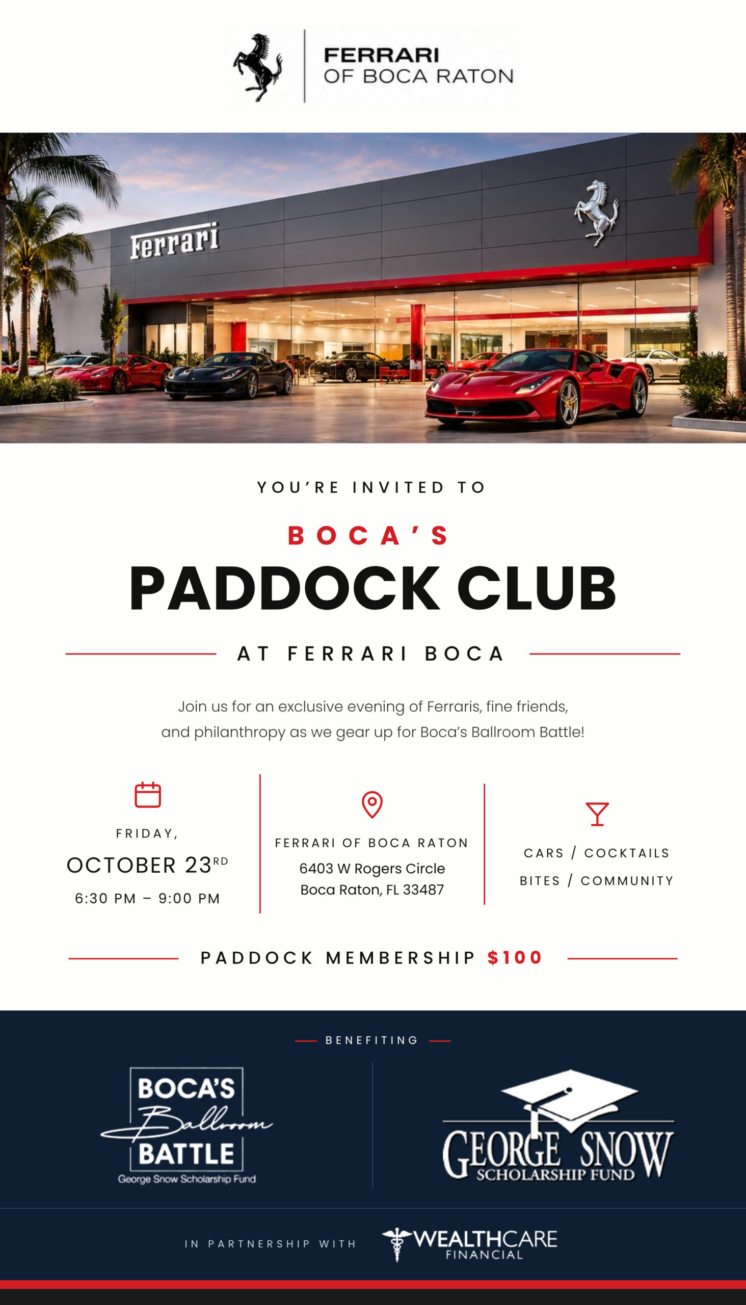 flyer for event Ferrari of Boca Raton